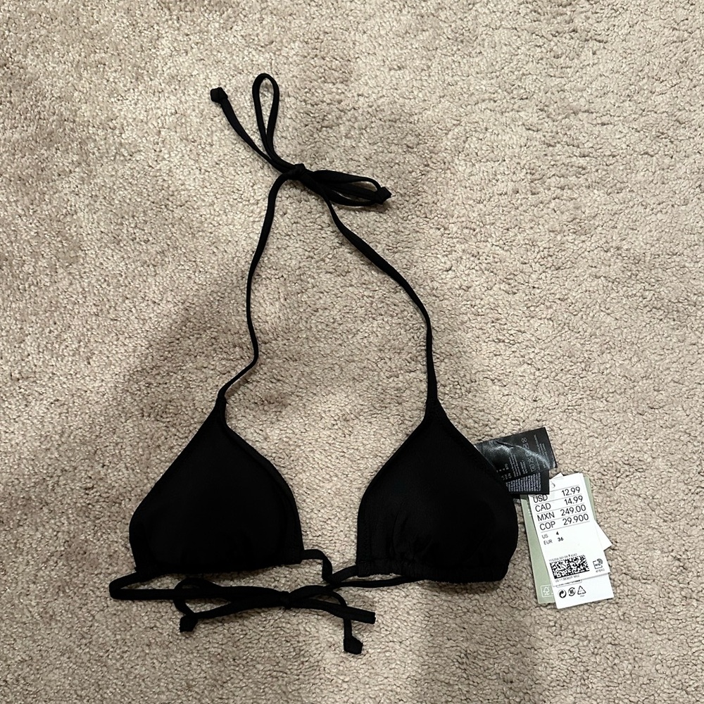 Black Swim Triangle Top